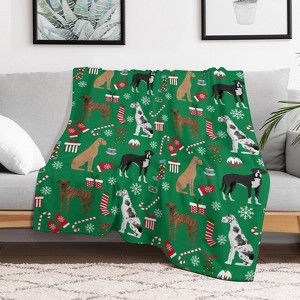 Great Dane Dogs Christmas Christmas Throw Blanket Soft Fleece Christmas Blanket Cozy Flannel Throw for Couch Bed 60x80 inches - 1 of 1