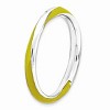 Black Bow Jewelry 2.5mm Silver Twisted Yellow Enameled Stackable Band - image 3 of 4