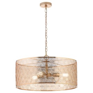 24" 3-Light Giselle Chandelier Polished Gold - River of Goods: UL Listed, Adjustable Height, Metal Drum - 1 of 4