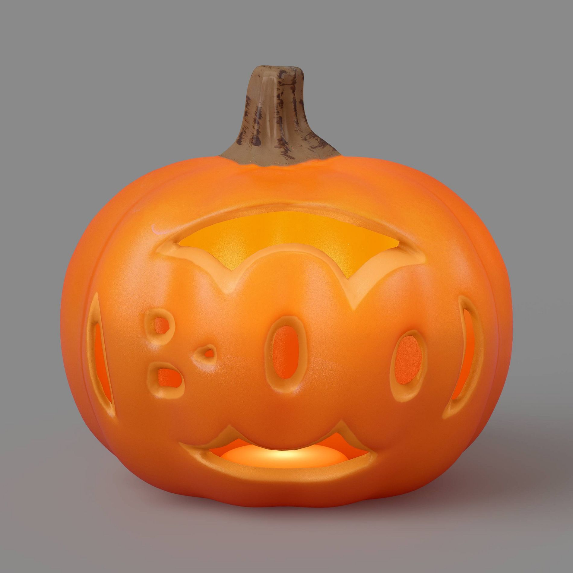 9" Lit Pumpkin Boo with Timer Decorative Prop - Hyde and EEK! Boutique™