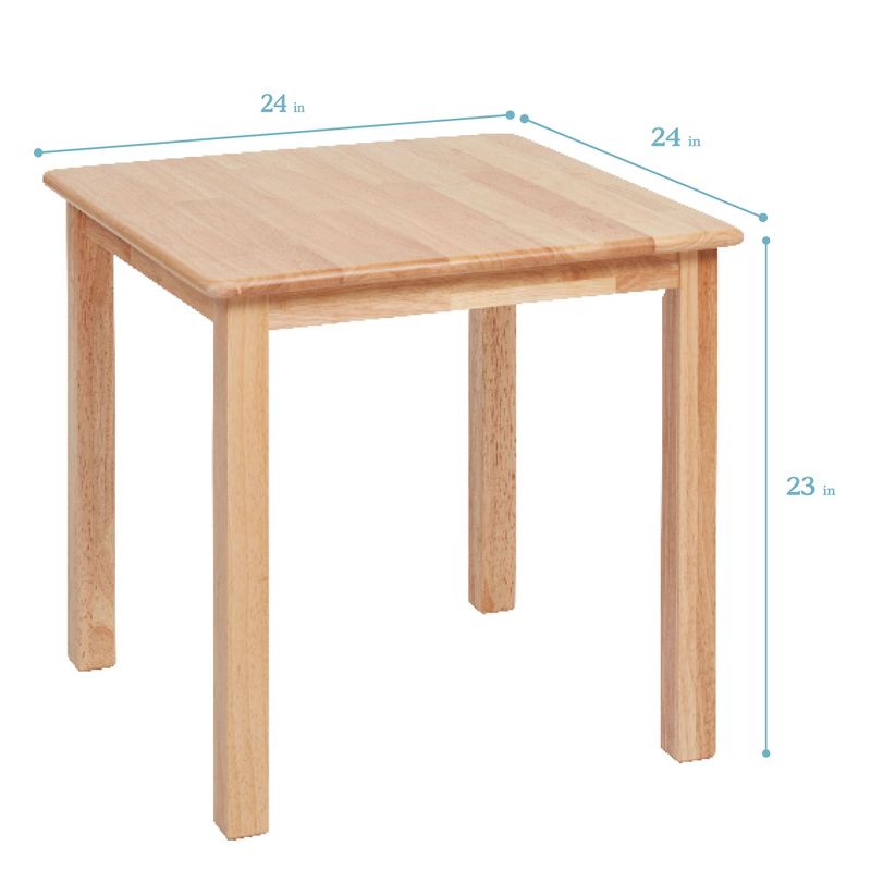 ECR4Kids 24in x 24in Hardwood Table, Kids Furniture, Natural, 2 of 11