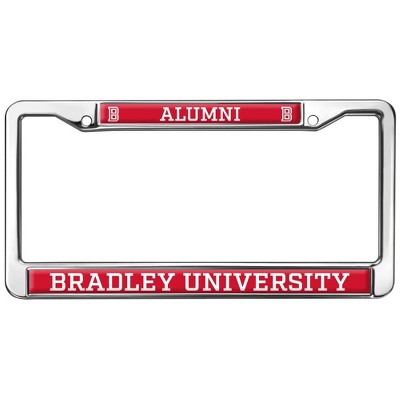 Bradley University Alumni Logo Full Size Standard License Plate Metal Frame
