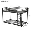 Kumasinova Modern Full-Over-Full Bunk Bed, Low Bunk Metal Bed Frame with Built-In Ladder, Full-Length Guardrails for Small Bedrooms/Family Spaces - 2 of 4