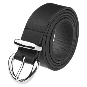 INSPIRE CHIC Women Faux Leather 1.0" Wide Waist Belts with Silver Buckle for Jeans Pants Dresses - 1 of 4