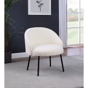Modern Faux Shearling Accent Chair Cream - HomePop - 1 of 4