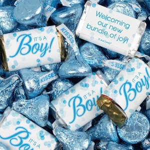 128 Pcs It's a Boy Baby Shower Candy Party Favors Miniatures & Blue Kisses (1.58 lbs, Approx. 128 Pcs) - 1 of 4