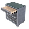 1pc Glam 3-Drawer Nightstand Velvet Tufted Drawer Front Jewelry Tray Faux Crystal Drawer Knobs - 4 of 4