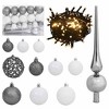 vidaXL Christmas Ball Set Set of 61 Shiny white Plastic Various sizes - 2 of 4