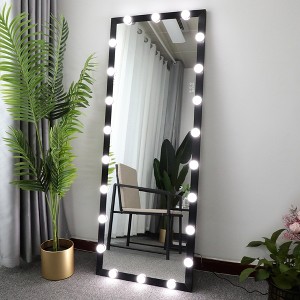 QingMoon Full Length Mirror, Floor-Standing Dressing Mirror with Wood Grain Aluminum Frame for Bedroom, Wall Mount or Standing - 1 of 4