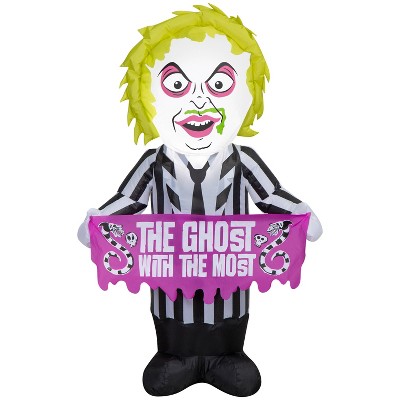 Warner Bros. 3.5' Airblown Beetlejuice with Sign Halloween Inflatable Decoration