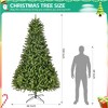 Artificial Christmas Tree, Unlit Premium Spruce Xmas Tree with 2576 Mixed PE PVC Tips, Hinged Design, Easy Assembly, Foldable Metal Stand, Green - 2 of 4
