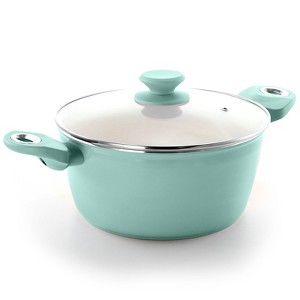 Gibson Home Plaza Cafe Aluminum 4.5 Qt Dutch Oven with Soft Touch Handles in Sky Blue - 1 of 4