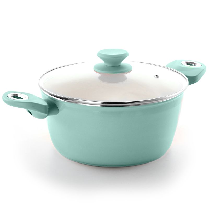 Gibson Home Plaza Cafe Aluminum 4.5 Qt Dutch Oven with Soft Touch Handles in Sky Blue, 1 of 7