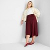Women's Holiday Flowy Satin Midi Skirt - Future Collective - 3 of 3