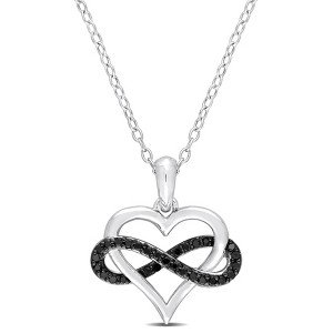 EVERLY JEWELRY  |   Sterling Silver Black Rhodium 1/6 CT Black Diamond TW Fashion Pendant With Chain - 1 of 3