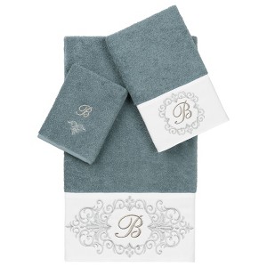 Linum Home Textiles 100% Turkish Cotton MONICA 3PC Embellished Towel Set - 1 of 4