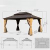 VisioGear Canopies and Gazebos, Gazebo with Double Roof Canopy, Gazebo Pavilion for Patio and Backyard, Brown, 166.54"*117.32"*115.84" - 2 of 4