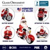 Motorcycle Santa Cruising Glass Christmas Ornament, Biker Gift| OrnamentallyYou - 3 of 4