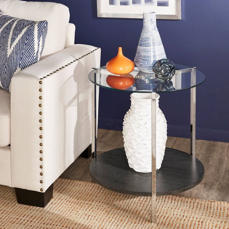 Humberto Chrome Finish End Table with Glass Top Chrome - Inspire Q, 3 of 7