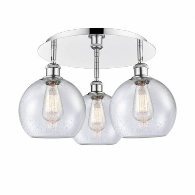 Athens - 3 Light Flush Mount In Industrial Style-10.5 Inches Tall and 19.75 Inches Wide