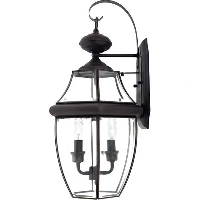 Medici Bronze 20" Outdoor Wall Lantern with Clear Glass