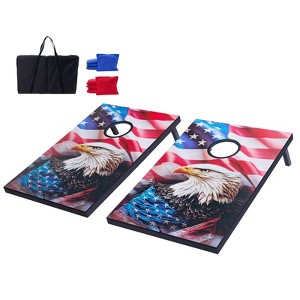 VEVOR Cornhole Set, 3x2 ft Corn Hole Game Boards, MDF Wood Portable Toss Board, Indoor and Outdoor Cornhole Play for Adults, Black - 1 of 4