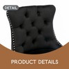 Counter Height Bar Stools Set of 2, Velvet Upholstered Dining Chairs with Nailhead Trim, Wooden Legs, Button Tufted Decor - Leovsnove - 4 of 4