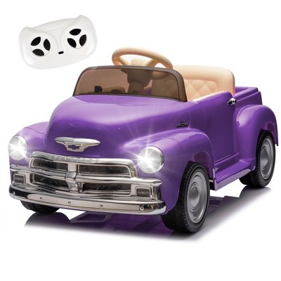 Lomsoe 12V Kids Ride On truck car w/parents control, Licensed Chevrolet 3100 pickup,electric car for kid,Vintage modeling,3 speeds