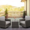 HAPPATIO Patio Chairs Set of 2, 360-Degree Swivel Outdoor Chairs, 3 Piece Wicker Patio Bistro Set with Cushions and Rattan Table for Yard, Porch - 3 of 4