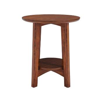 Monterey Round Mid Century Modern Wood End Table Chestnut - Alaterre Furniture
