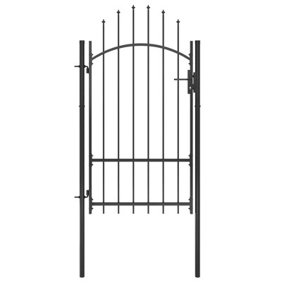 vidaXL Powder-Coated Steel Garden Gate with Arched Top Design, 39.4
