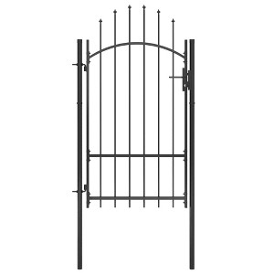 vidaXL Powder-Coated Steel Garden Gate with Arched Top Design, 39.4 - 1 of 4