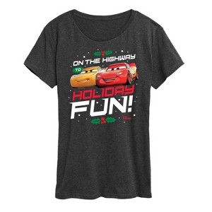 Women's - Disney - On The Highway To Holiday Fun Short Sleeve Graphic T-Shirt - 1 of 4