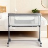Kinder King Baby Folding Bassinet w/Wheels,Portable Newborn Bedside Sleeper All-Sided Mesh Infant Crib Removable Soft Mattress - 2 of 4