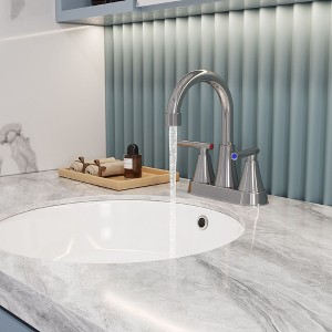 Kumasinova CUPC Certified Bathroom Faucets 3 Hole,Bathroom Faucet with Dual Lever Handles,Centerset Bathroom Sink Faucet for Bathroom Sink - 1 of 4