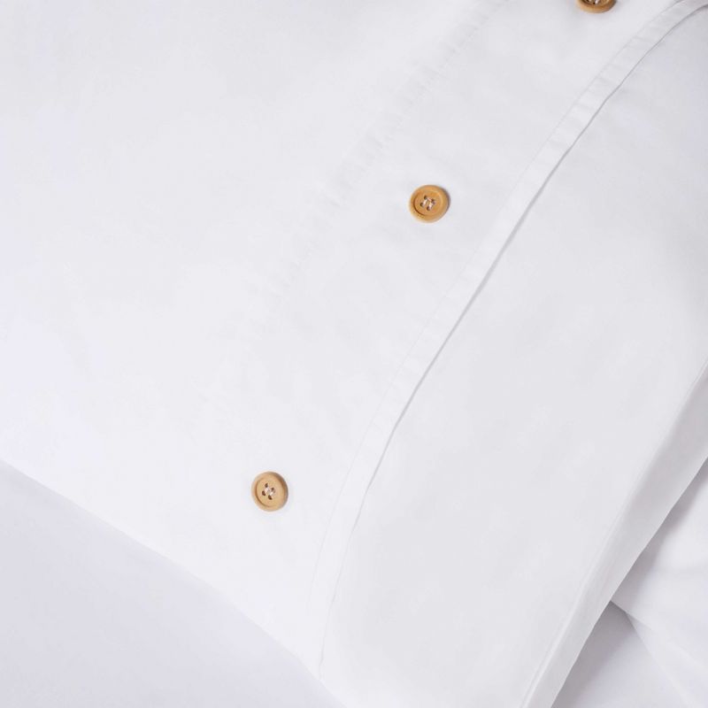 Organic Cotton 300 Thread Count Percale 3 Piece Duvet Cover Set by Blue Nile Mills, 3 of 7