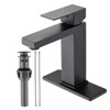 LunaLulink Bathroom Faucet Single Hole, Single Handle Stainless Steel Faucet for Bathroom Sink with Deckplate and Drain Assembly Matte Black - 3 of 4