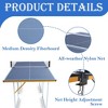 6ft Mid-Size Table Tennis Table Foldable & Portable Ping Pong Table Set with Net, 2 Table Tennis Paddles and 3 Balls , Cyan - 4 of 4