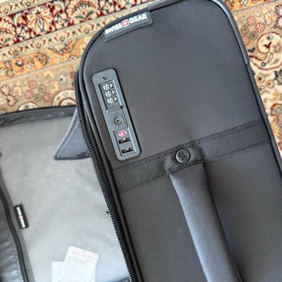 SWISSGEAR Zurich Softside Carry On Spinner Wheels Suitcase - Black