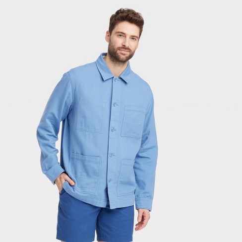 Men's Big & Tall Tailored Work Shirt Jacket - Goodfellow & Co™ Blue Lt :  Target