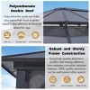 10x12FT Hardtop Gazebo Double Roof Canopy Outdoor With Netting And Curtains,Aluminum Frame Polycarbonate Roof Garden Tent -Maison Boucle - 3 of 4