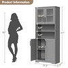 Coolmee 67 inch Tall Storage Cabinet, Bathroom Cabinet with 4 Doors and Adjustable Shelves, Kitchen Pantry Cabinets, Cupboard for Living Dining - 2 of 4