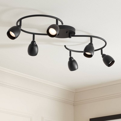 Ascend Black Metal 6-Light Dimmable LED Ceiling Fixture