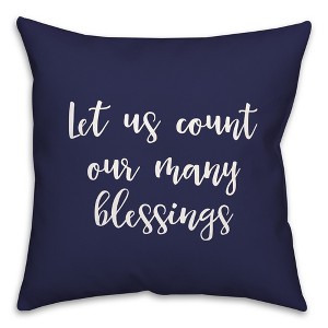 Creative Products Let Us Count Our Many Blessings in Navy 18 x 18 Spun Poly Pillow - 1 of 3
