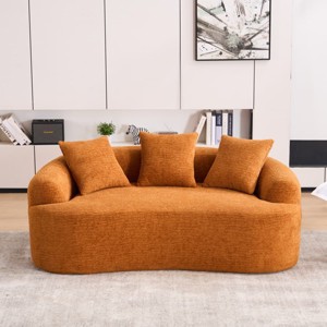 Compact Loveseat Sofa with Chenille Upholstery, No-Assembly Medium Firm Cushion for Small Spaces or Apartments-Maison Boucle - 1 of 4