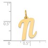Black Bow Jewelry 14k Yellow Gold, Madison Collection, Medium Script Initial Pendant A-W - 4 of 4
