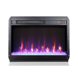 TOBILI 23 inch fireplace insert,ultra thin heater with crystal&realistic flame,overheating protection,with sidelight - 1 of 4