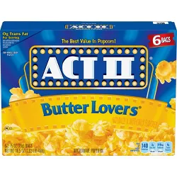 Act II Butter Lovers Popcorn - 6ct
