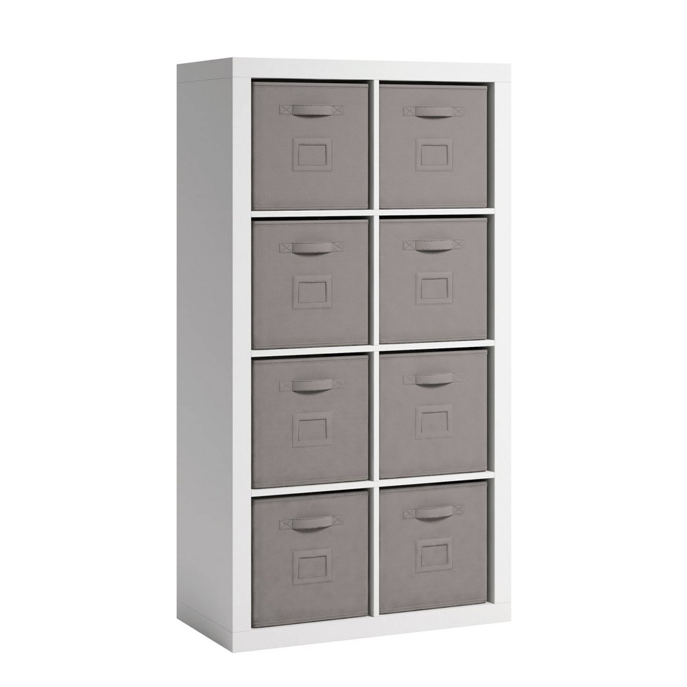 Photos - Wall Shelf Sauder 57.87"8 Cubbies Stow Away Organizer White - : Modern Bookcase with F 