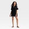 Women's Short Sleeve Eyelet Mini A-Line Dress - Universal Thread™ Black - 3 of 3
